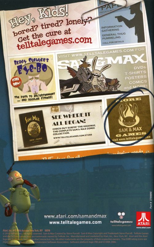 Manual for Sam & Max: Season Two (Windows): Back