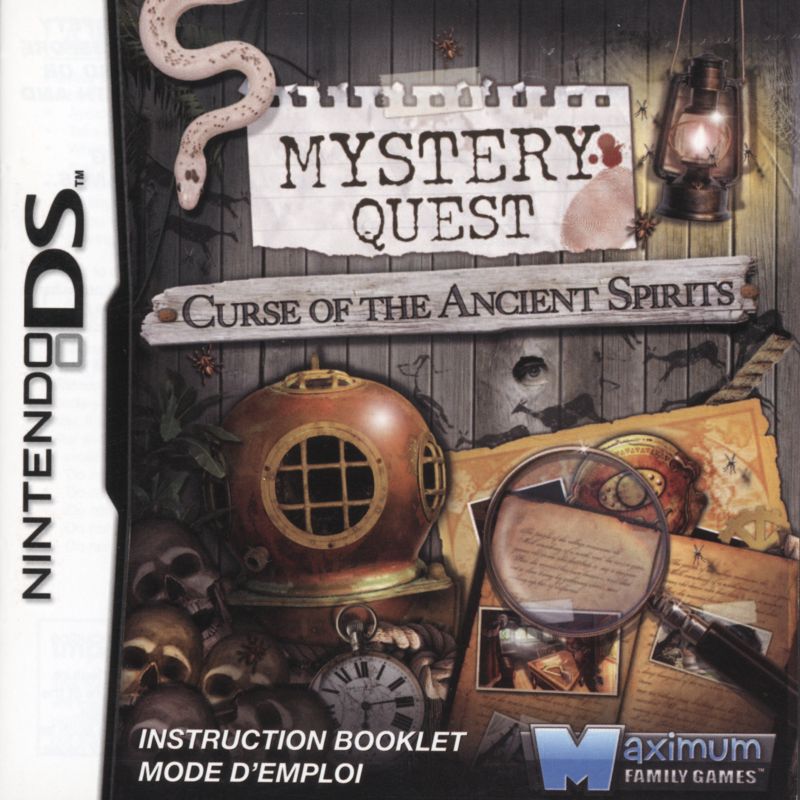 Manual for Mystery Quest: Curse of the Ancient Spirits (Nintendo DS): front