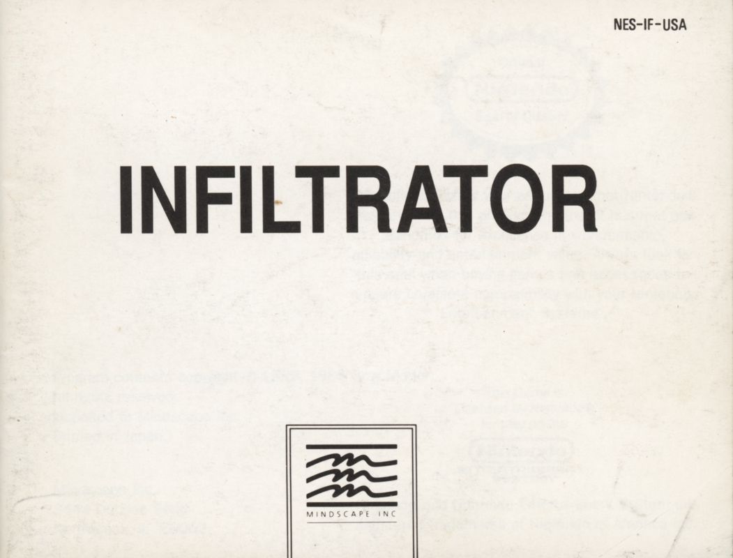Manual for Infiltrator II (NES): front