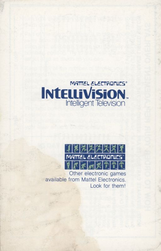 Manual for Star Strike (Intellivision): Back
