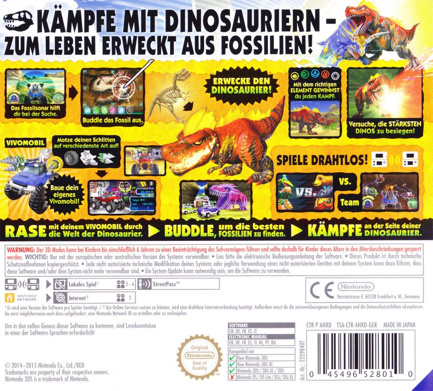 Back Cover for Fossil Fighters: Frontier (Nintendo 3DS)