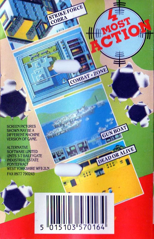 Back Cover for 4 Most Action (Commodore 64)