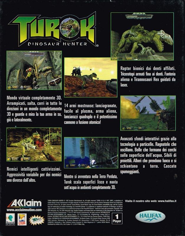 Back Cover for Turok: Dinosaur Hunter (Windows)