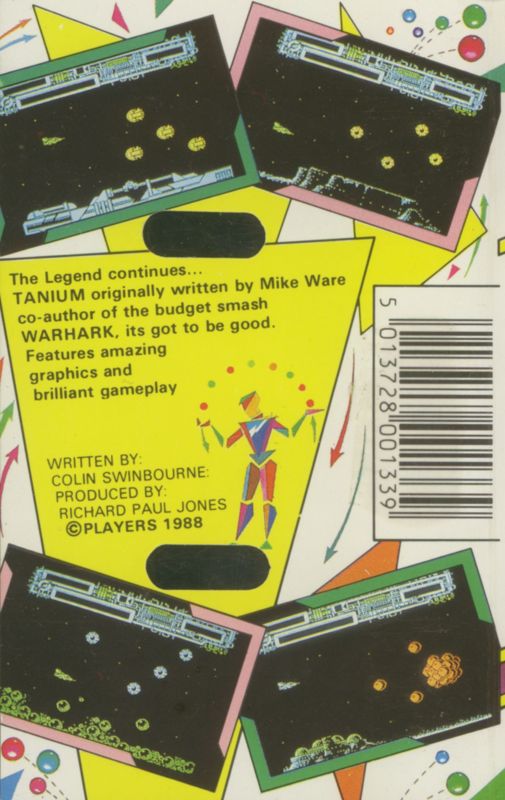 Back Cover for Tanium (ZX Spectrum)