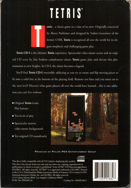 Back Cover for Tetris (CD-i)