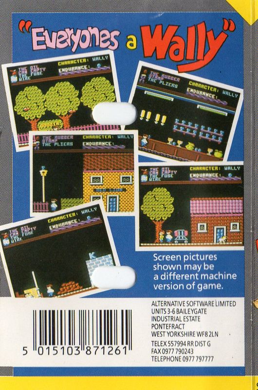 Back Cover for Everyone's A Wally (The Life of Wally) (ZX Spectrum) (Alternative Software budget reissue)