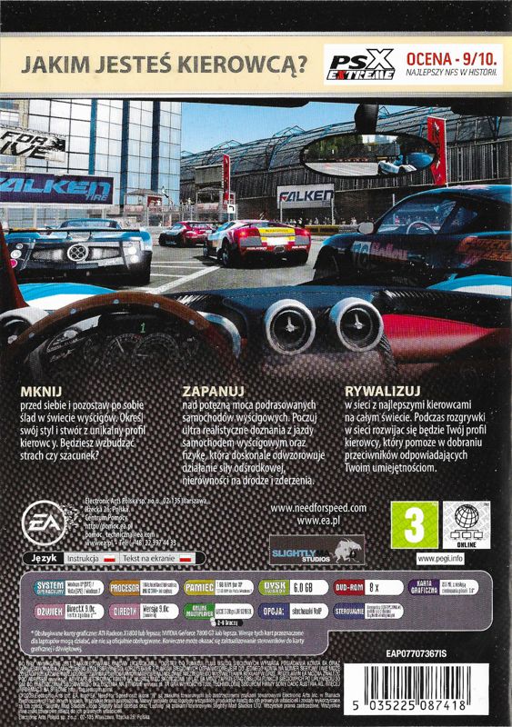 Back Cover for Need for Speed: Shift (Windows) (EA Classics release)