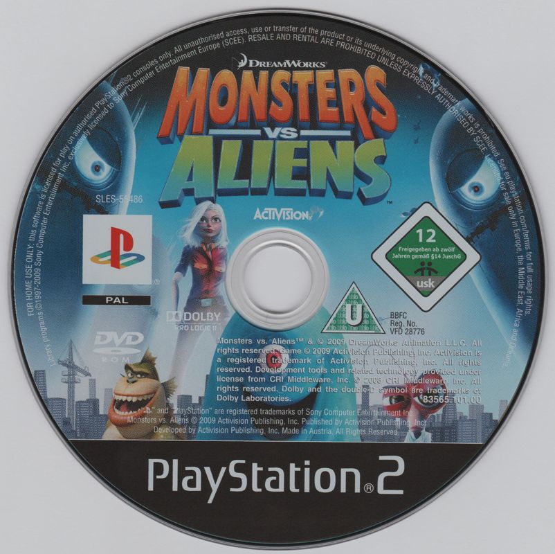 Media for Monsters vs. Aliens (PlayStation 2)