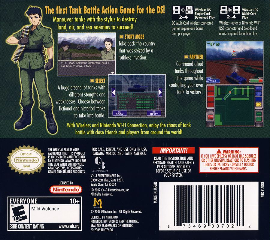 Back Cover for Tank Beat (Nintendo DS)