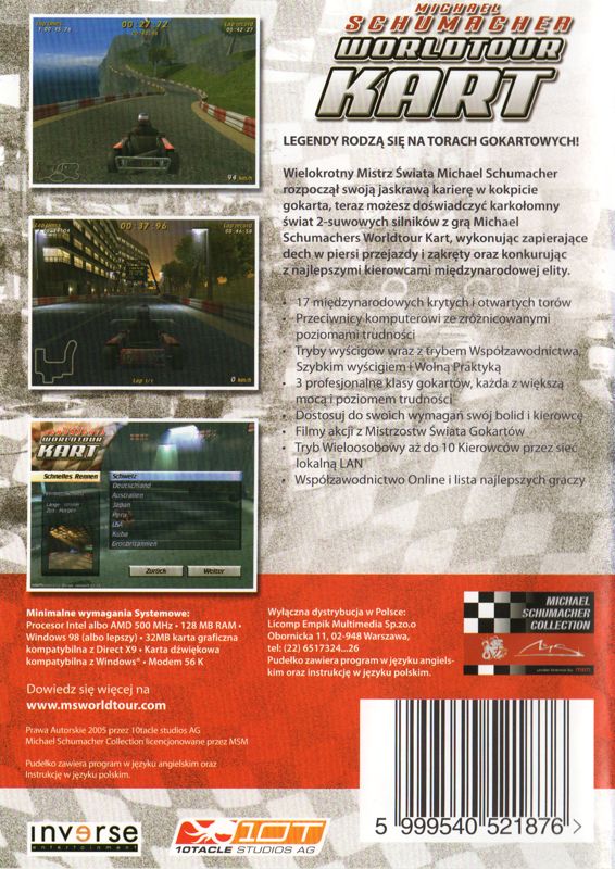 Back Cover for Michael Schumacher: World Tour Kart 2004 (Windows)