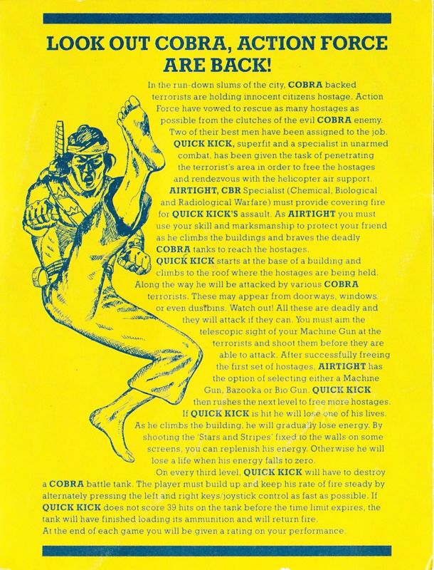 Inside Cover for Action Force II: International Heroes (ZX Spectrum): Left