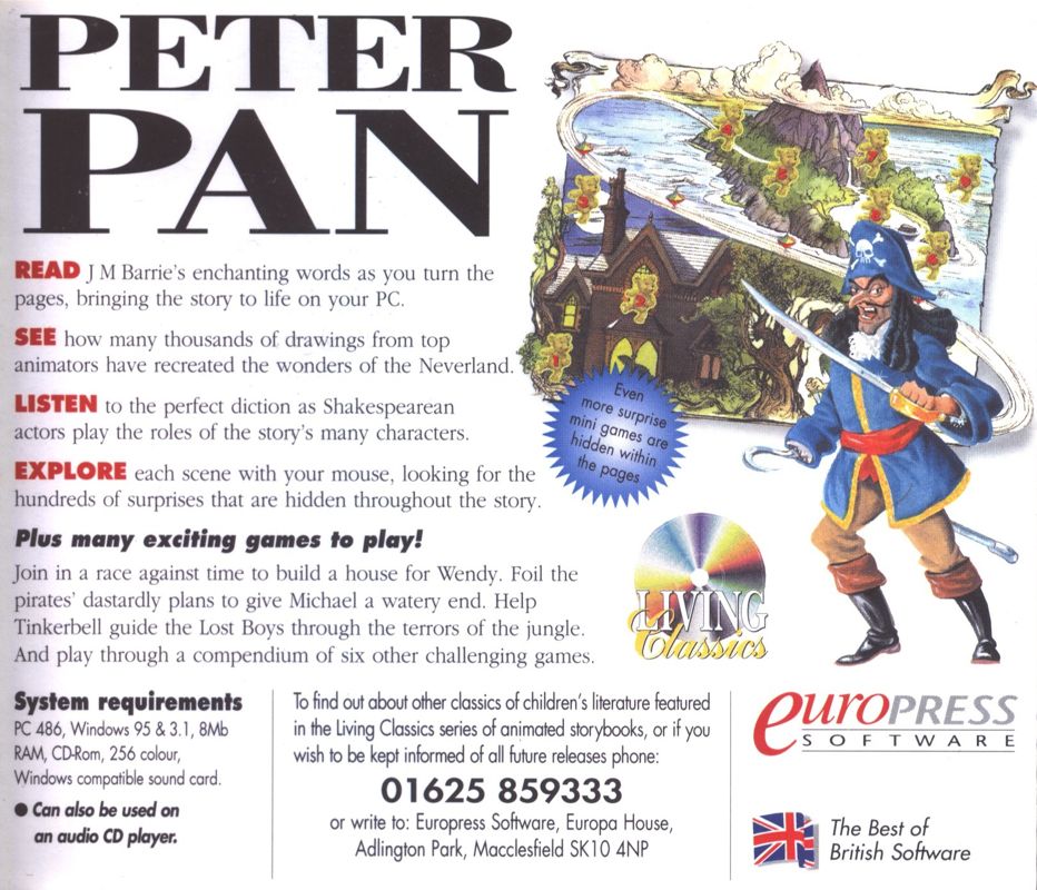 Back Cover for Peter Pan (Windows 3.x)