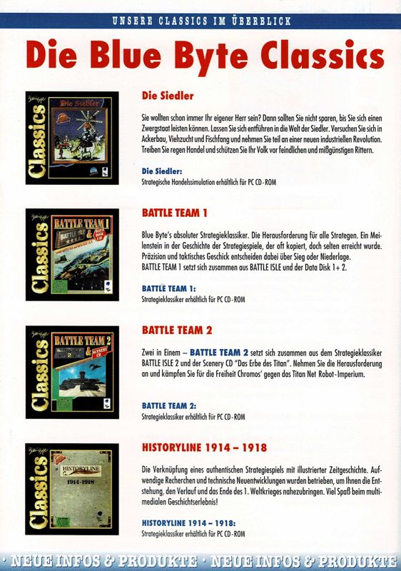 Extras for The Settlers II: Mission CD (DOS): Catalog - Back