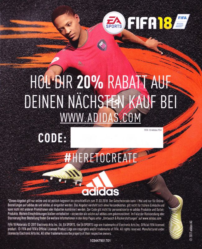Extras for FIFA 18 (PlayStation 4): Adidas Discount Voucher