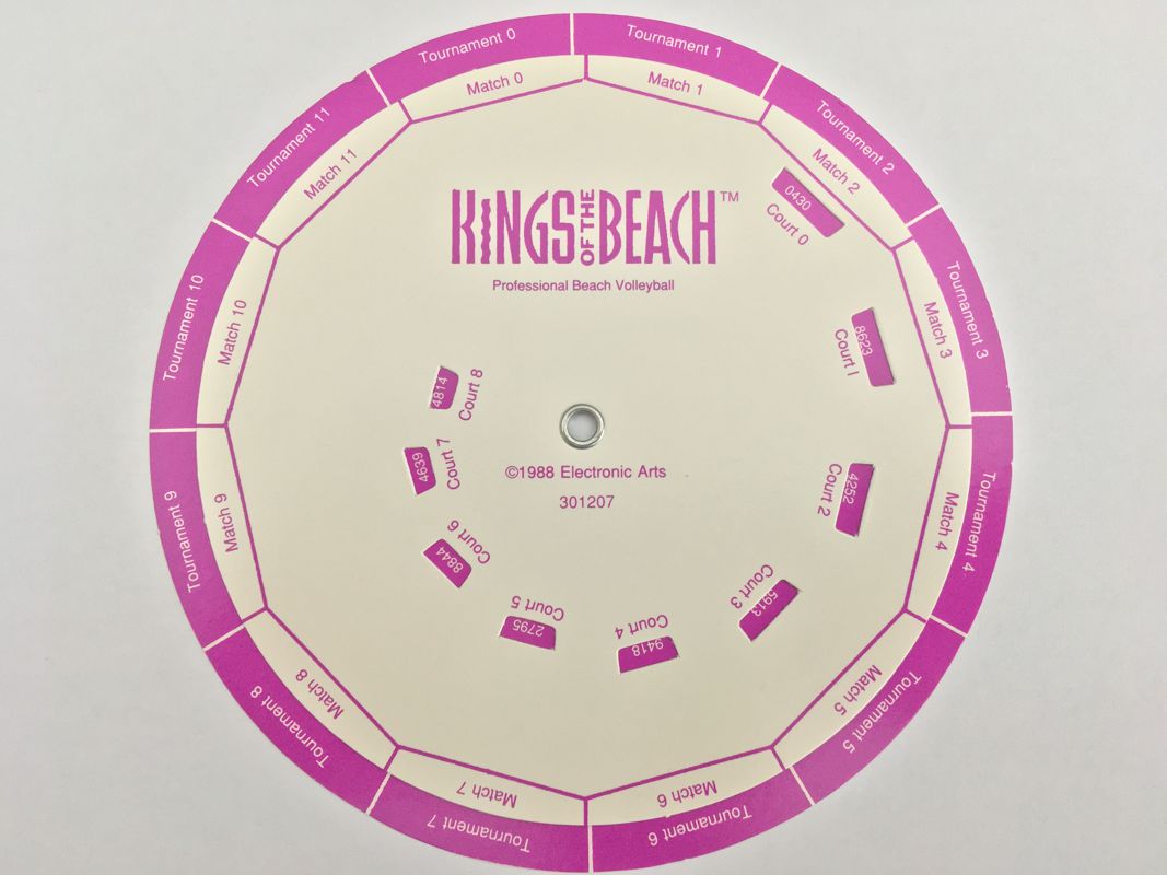 Other for Kings of the Beach (DOS): Code Wheel