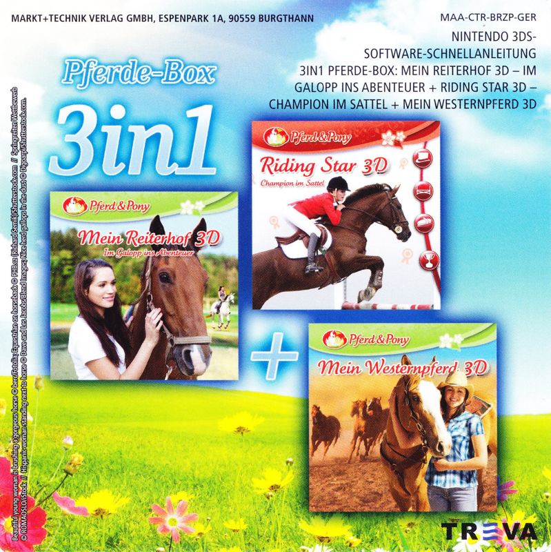Manual for 3in1 Horses: My Riding Stables 3D - Jumping for the Team + Riding Star 3D + My Western Horse 3D (Nintendo 3DS): Front
