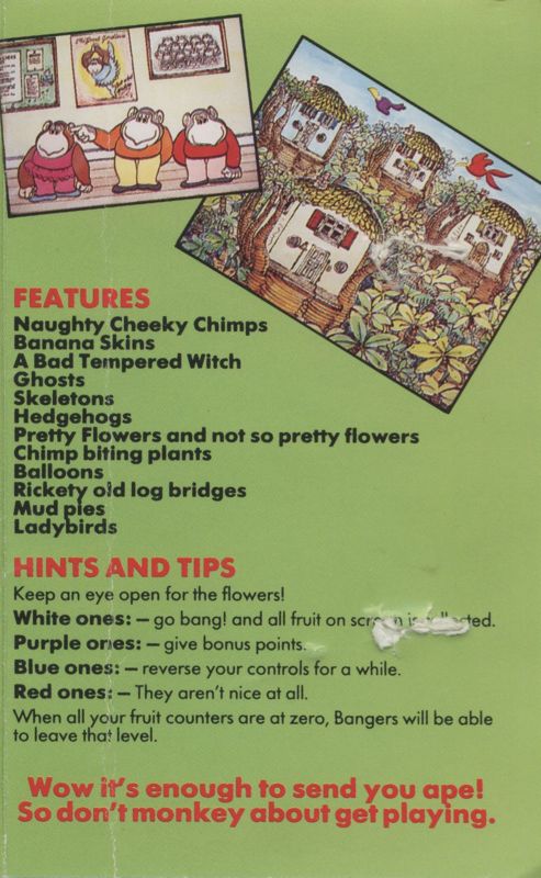 Inside Cover for Bangers & Mash (ZX Spectrum)