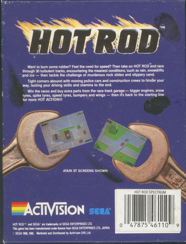 Back Cover for Hot Rod (ZX Spectrum)