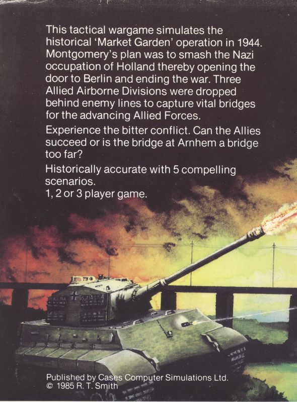 Back Cover for Arnhem: The 'Market Garden' Operation (ZX Spectrum)
