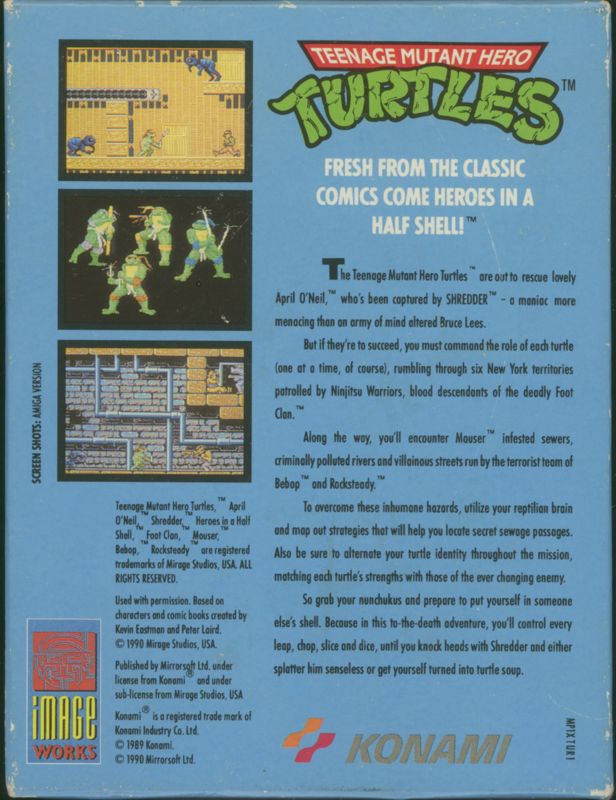Back Cover for Teenage Mutant Ninja Turtles (ZX Spectrum)