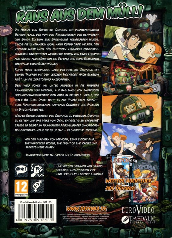 Back Cover for Goodbye Deponia (Limitierte Auflage) (Macintosh and Windows)