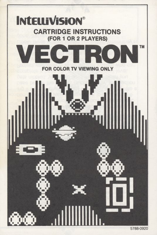 Manual for Vectron (Intellivision) (Second release): Front (Flip-book Style)