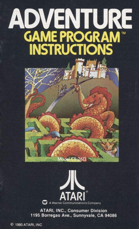 Manual for Adventure (Atari 2600) (Original Picture label release): Front
