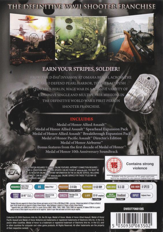 Back Cover for Medal of Honor: 10th Anniversary (Windows)