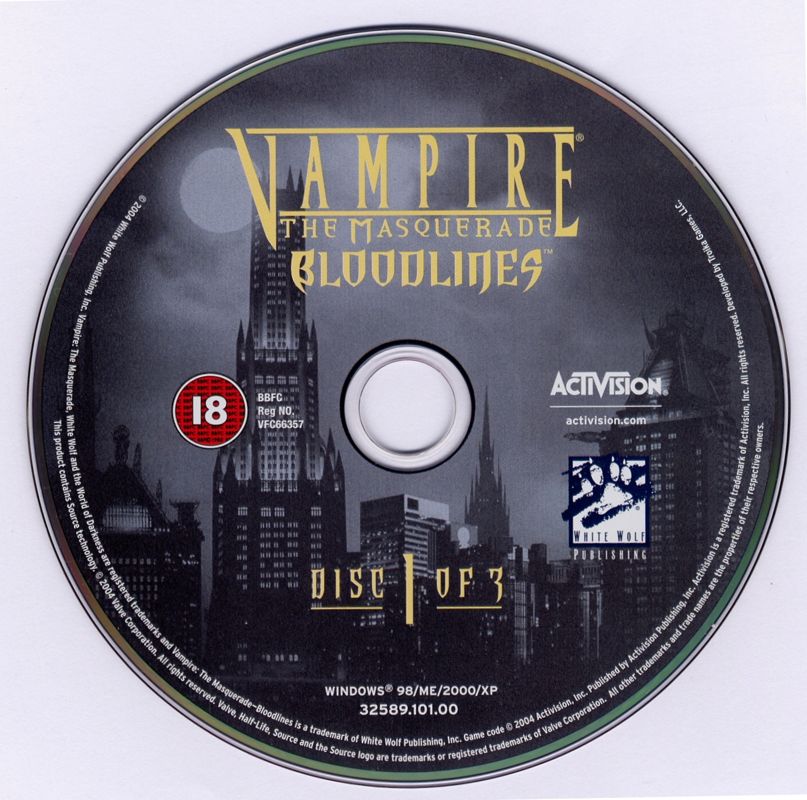 Media for Vampire: The Masquerade - Bloodlines (Windows): Disc 1/3