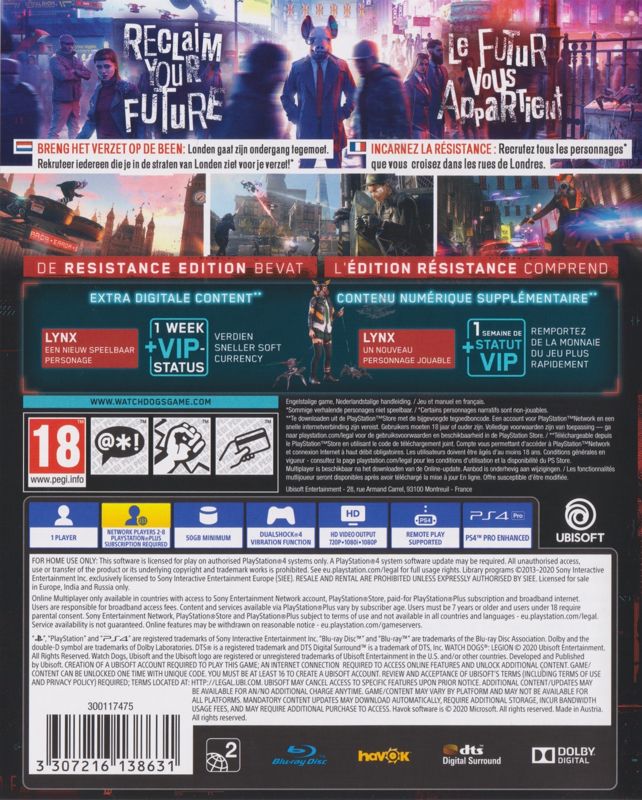 strand svag Anger Watch Dogs: Legion (Resistance Edition) cover or packaging material -  MobyGames