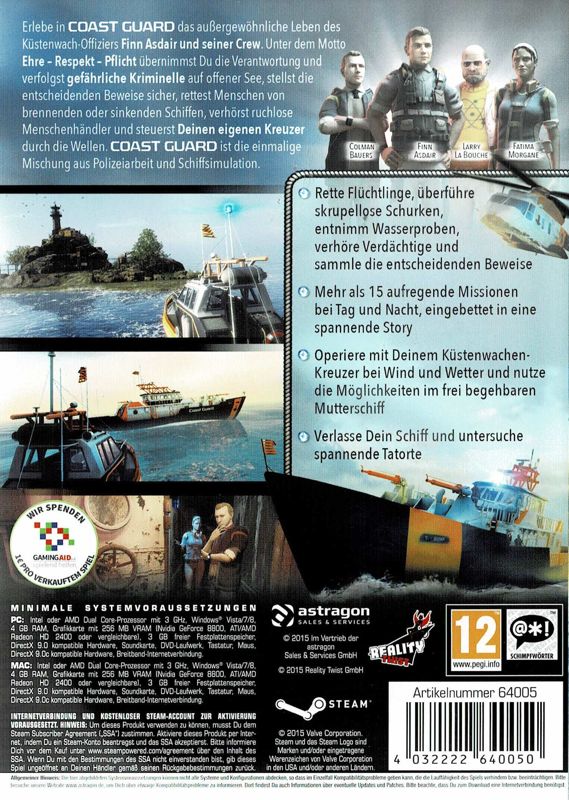 Back Cover for Coast Guard (Macintosh and Windows)