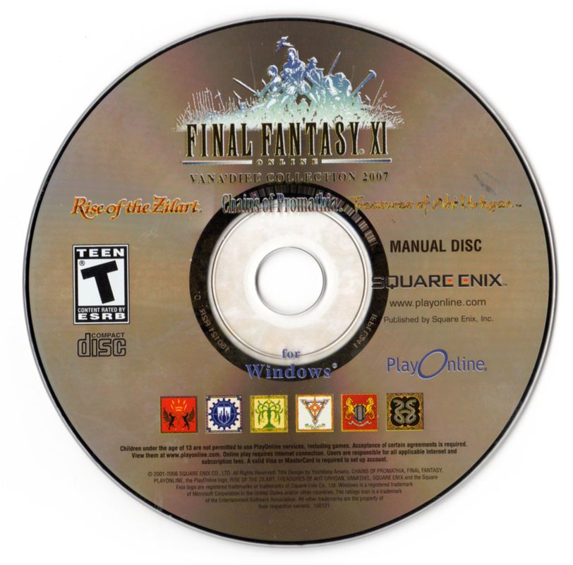 Media for Final Fantasy XI Online: The Vana'Diel Collection 2007 (Windows): Manual Disc