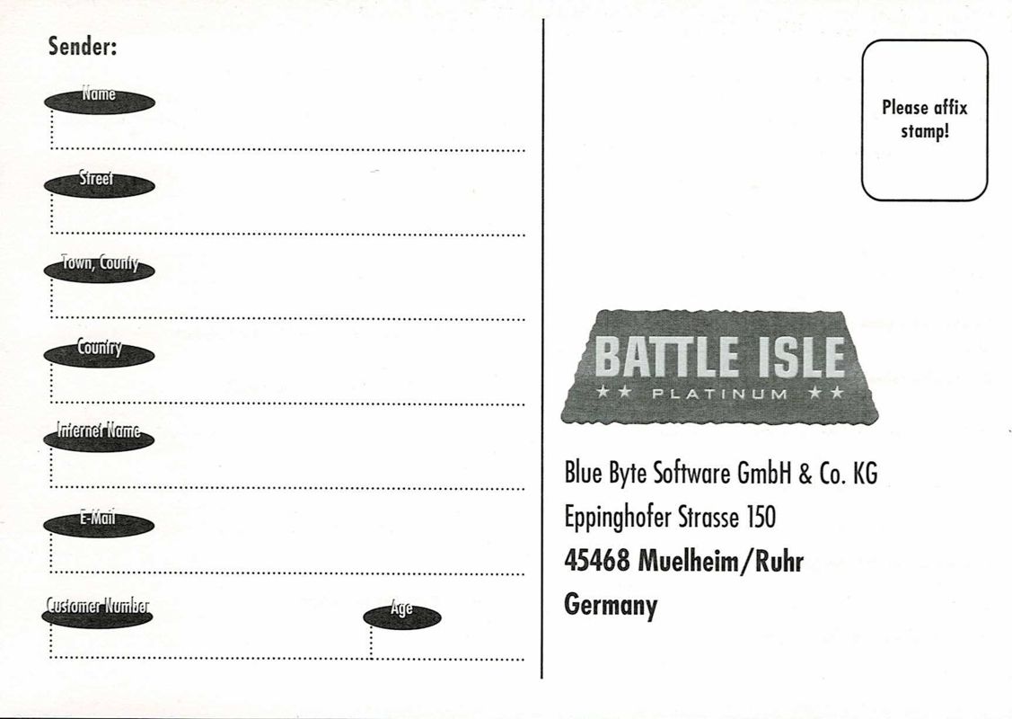 Battle Isle Platinum cover or packaging material MobyGames