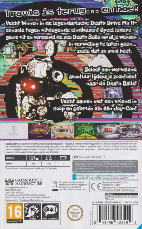 Back Cover for Travis Strikes Again: No More Heroes - Digital Bundle (Nintendo Switch)