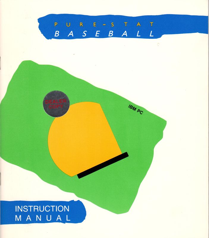 Manual for Pure-Stat Baseball (DOS): Instruction manual - front