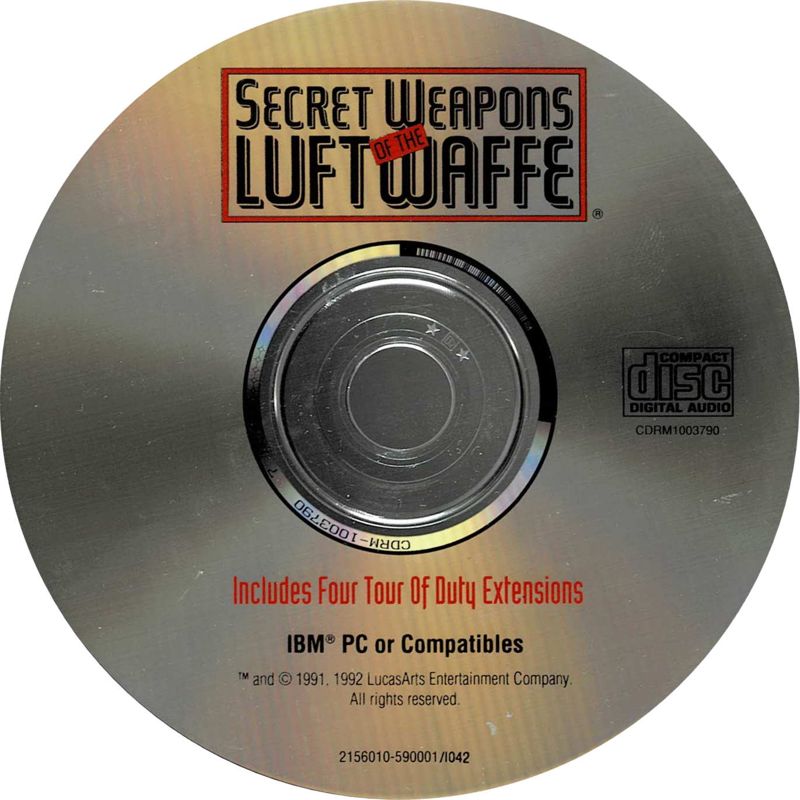 Media for Secret Weapons of the Luftwaffe (DOS) (Great Games release)