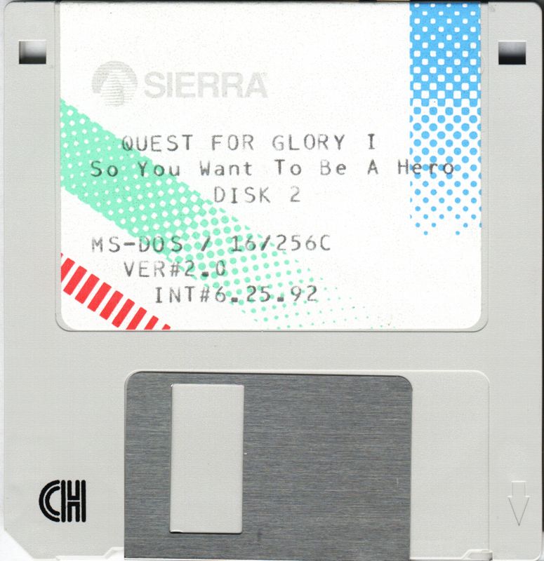 Media for Quest for Glory I: So You Want To Be A Hero (DOS): Disk 2