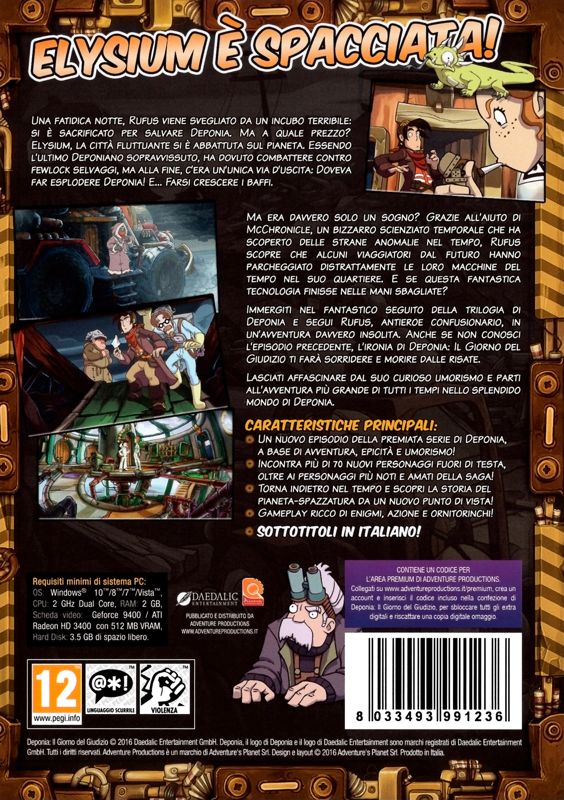 Other for Deponia Doomsday (Windows): Keep Case - Back