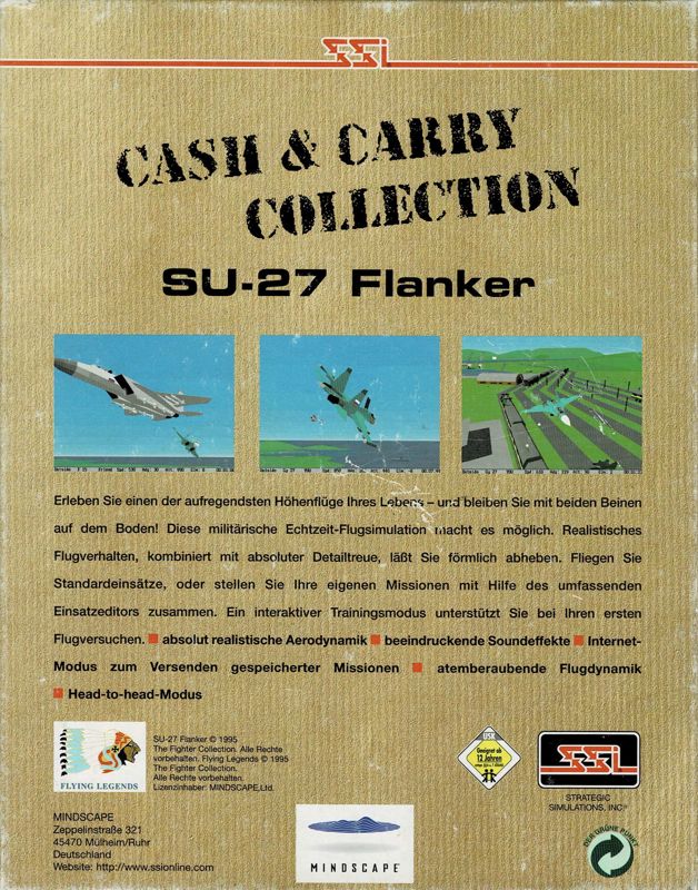 Back Cover for Su-27 Flanker (DOS and Windows) (Cash & Carry Collection Alternate release)