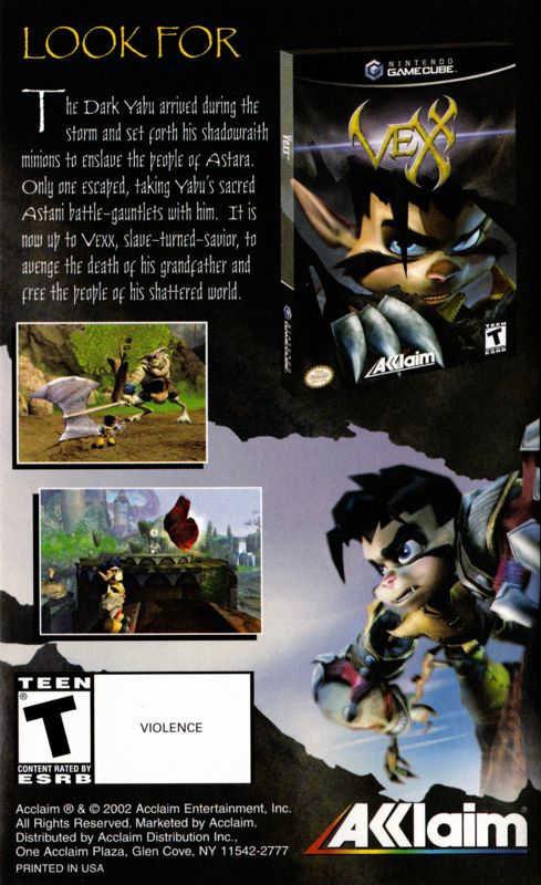 Manual for Turok: Evolution (GameCube): Back