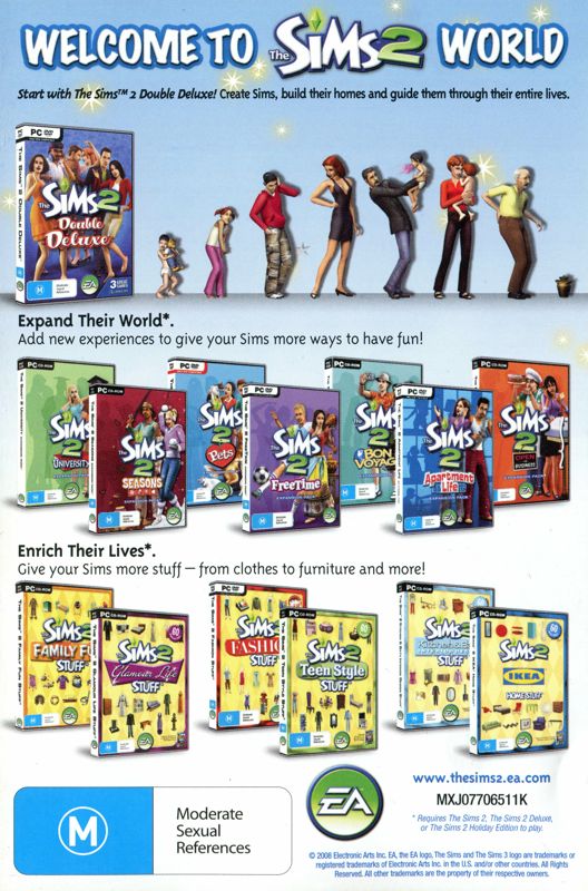 Advertisement for The Sims 2: Family Fun Stuff (Windows) (Alternate release): Back