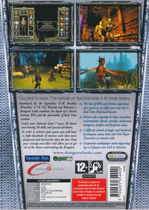 Back Cover for Dungeon Lords: Collector's Edition (Windows)