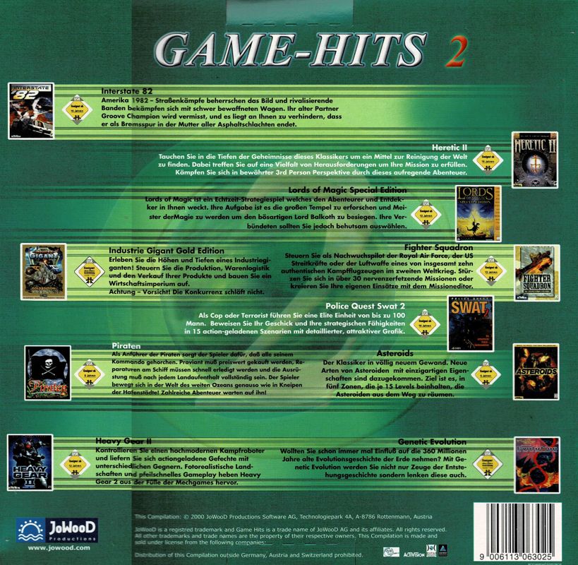 Other for Game-Hits 2 (Windows) (Re-release): Box - Back