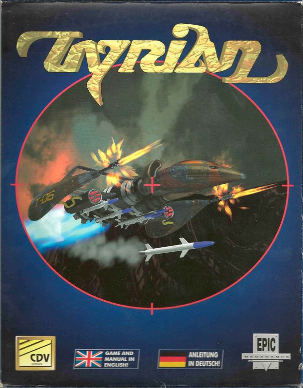 Front Cover for Tyrian (DOS) (German big box release by CDV)
