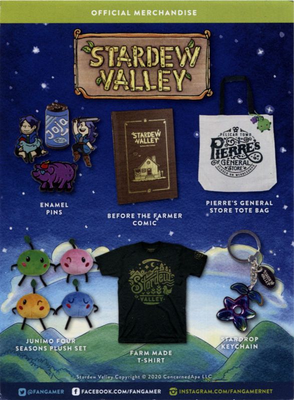 Advertisement for Stardew Valley (Collector's Edition) (Linux and Macintosh and Windows): Back