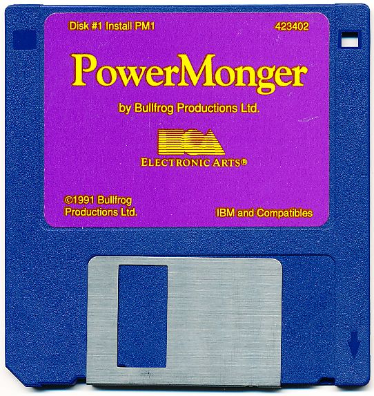 Media for PowerMonger (DOS) (3.5" Disk version): Disk 1