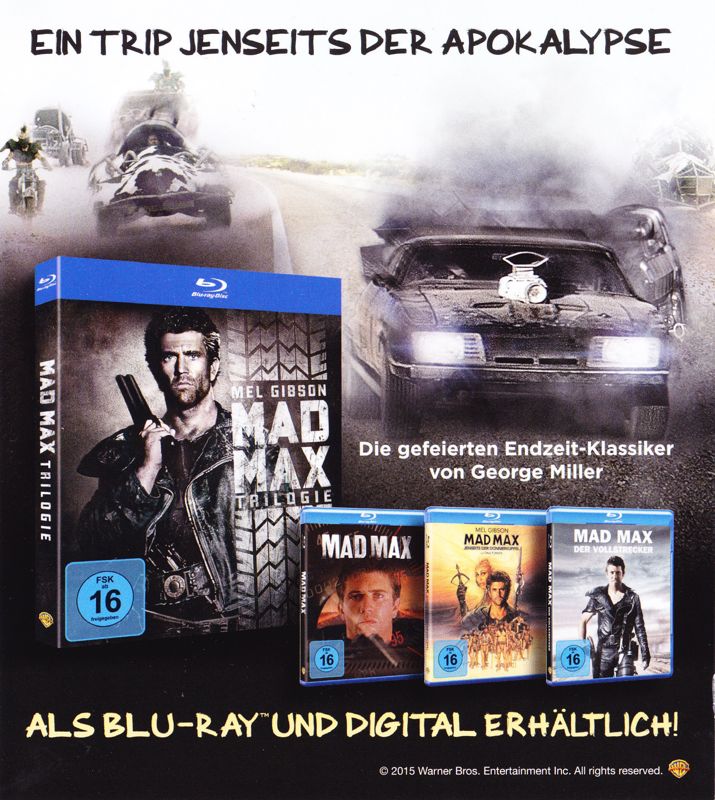 Advertisement for Mad Max (PlayStation 4): Side B