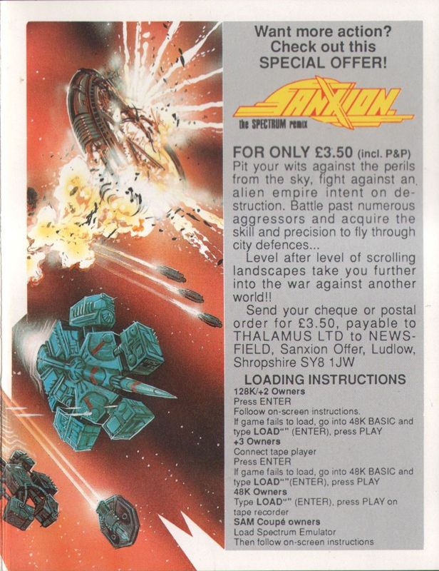 Inside Cover for Delta Patrol (ZX Spectrum) (SAM Coupé only mentioned due to backwards compatilibity)