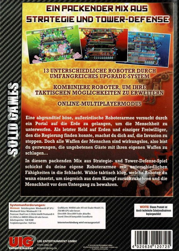Back Cover for Power of Defense (Windows) (Solid Games release)