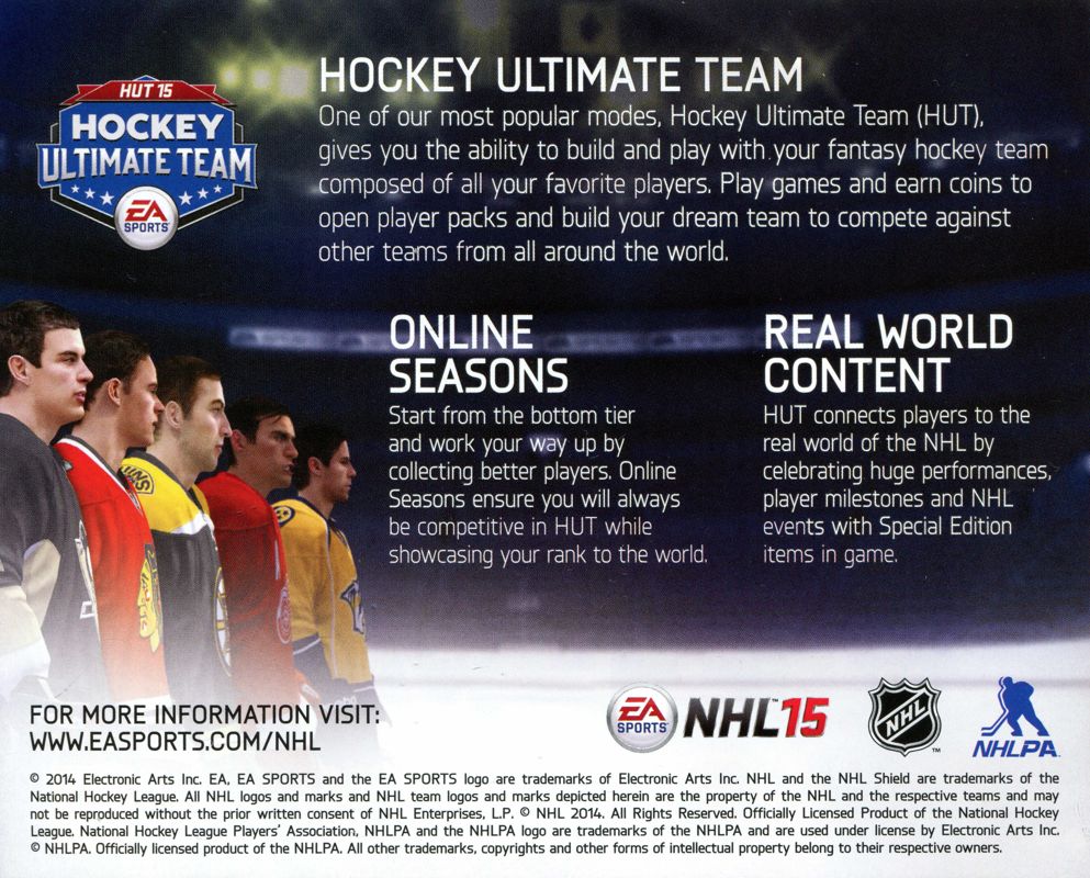 Advertisement for NHL 15 (PlayStation 4): Back